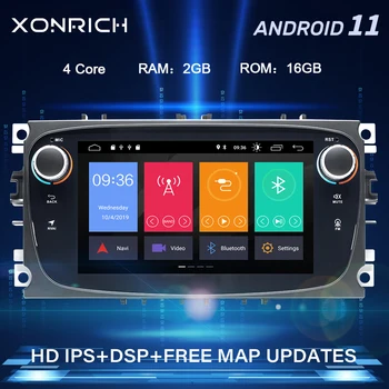Android 11 do Rádio do Carro Para Ford Focus 2 3 Mk2 Kuga, Mondeo 4 Fiesta Transit Connect C-MAX Multimídia GPS de Navegação DSP unidade de Cabeça