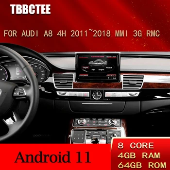 Android 11 sem Fio CarPlay 4+64G Para Audi A8 4H 2011~2018 MMI 3G RMC Car Multimedia Player Auto-Rádio em seu GPS Navi Navegação WiFi