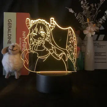 Anime Diodo emissor de Luz de Perder Kobayashi Dragão Empregada Nightlight para Decoração do Quarto do Nightlight Mangá Presente de Aniversário Sala 3D Led Lâmpada da Noite