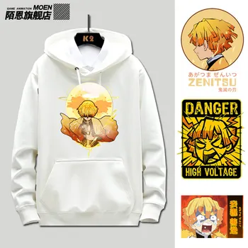 Anime, Mangá Demon Slayer Agatsuma Zenitsu Impressos em 3D Primavera, Outono Casaco de Moletom Unisex Pulôver de Moda Casual Outwear Swaetshirt