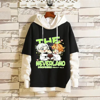 Anime O Prometido Neverland Unisex Moletom Com Capuz De Moda Streetwear Cosplay Unisex Pulôver Traje Casaco Pullover Diária