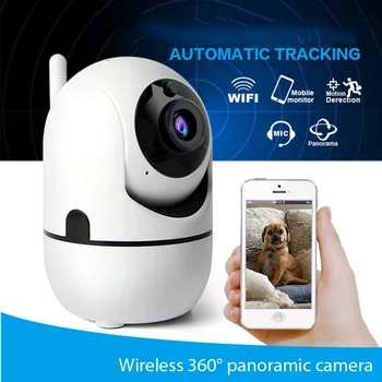 Auto Tracking do IP do Wifi da Câmera 720P Wireless da Segurança Home wi-Fi Camara IR de Visão Noturna da Câmera do CCTV de Duas vias de Áudio do Monitor do Bebê