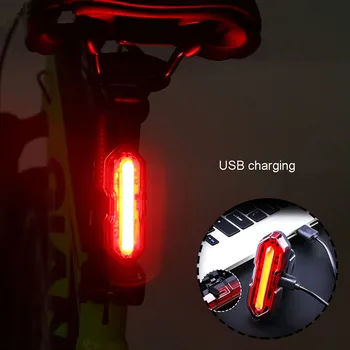 Bicicleta de Cauda Luz Destaque Equitação Noite Aviso Piscando COB Luz de Bicicleta USB Recarregável Luz da Cauda Acessórios da Bicicleta