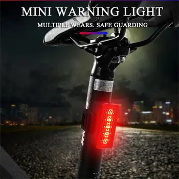 Bicicleta de Cauda Luz Destaque Luz de Aviso de bateria Recarregável Lâmpada do DIODO emissor de Luz Running do Capacete de Equitação Luz MTB lanterna traseira Mochila Luz