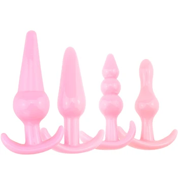 Brinquedo adulto 4Pcs/set Anal Butt Plug Massageador de Próstata Próstata Produtos Plug Anal Beads Erótica, Brinquedos do Sexo para Homens Mulheres
