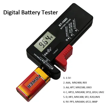 BT168D Portátil Universal Digital Capacidade da Bateria Testador de LCD Testador de Bateria Verificador ortográfico para 9V 1,5 V AA AAA Célula C D Massa
