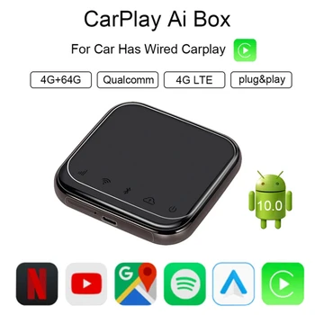 Carplay Ai Caixa sem Fios Carplay Android Caixa de Car Multimedia Player 4+64G Plug Jogar para a Apple Carplay de Áudio Volvo Ford Benz, VW