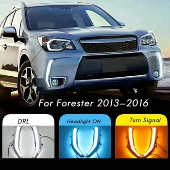 Carro da Esquerda para a Direita LED DRL Luz de Nevoeiro Para Subaru Forester 2013-2016 Auto de Condução Lâmpada de Luz Diurna pára-choques da Lâmpada