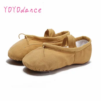 Chegada Nova 6 Cores Crianças Meninas Qualidade De Lona Ballet Dança Sapatos De Crianças Chinelos De Quarto De Meninas Pointe De Dança Sapatos De Ginástica