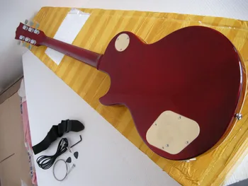 china violão de fábrica personalizada novo padrão amarelo flamed top sla sh guitarra de Mogno madeira do corpo topo de maple frete grátis 7yueD
