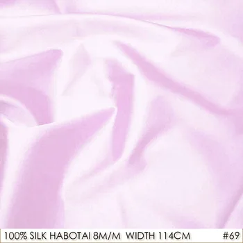 CISULI 100% SEDA HABOTAI 114cm largura 8momme Pura Seda para Vestido de Verão em Sakura-de-Rosa NÃO.69