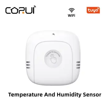 CORUI wi-FI Tuya Sensor de Temperatura E Umidade Com Display LCD Interior do Higrómetro do APLICATIVO de Monitoramento Remoto Wifi da Necessidade de Concentrador Gateway