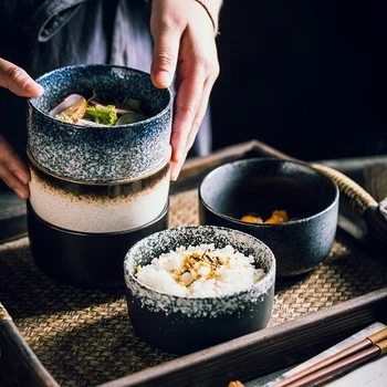 Criativo Japonês tigela de arroz simples e pequena vasilha de cerâmica soup bowl casa restaurante tempero tigela tigela de café da manhã