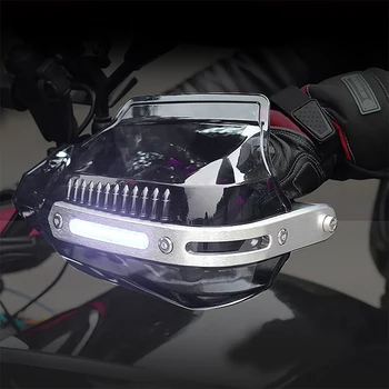 Desperdício de Moto protector de Mão LED Luzes Protetor de Poço Moto Scooter Deflector de Vento Escudo protetores de mão de Mão de Proteção de Guardas