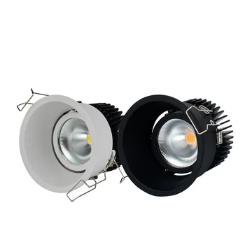 Dimmable LED Recessed o Downlight Redondo COB Ponto de luz de AC85-265V Para o Interior da Lâmpada do Teto