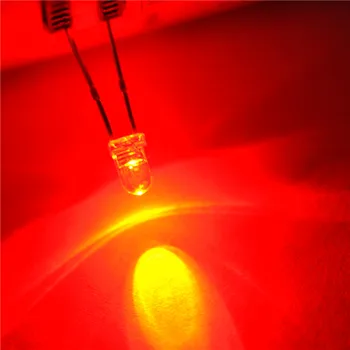 DIODO emissor de luz do diodo emissor de 3MM rodada branco de cabelo vermelho (1000pcs)