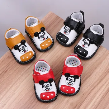 Disney Baby Calçados De 6 A 12 Meses De Meninos Meninas Rapazes Raparigas Mickey Mouse Sapatos De Bebê Fundo Macio Bebê De Um Ano De Idade Único Sapatos