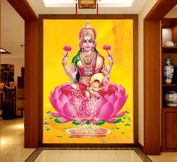 Em grande escala murais personalizados, papel de parede pano de fundo de divindades Hindus no lobby de tamanho personalizado