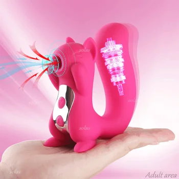 Esquilo Clitóris Ventosa Vibrador Vibração Chupando A Língua Lambendo Vibração Massager Brinquedos Sexuais De Mulheres Se Masturbando Adultos