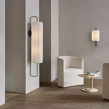 Estilo japonês Pilar Lâmpada de Parede Moderna e Simples, Criativo Hotel Sala de estar Industriais Vento Designer LED Candeeiro de Parede do Quarto da Lâmpada