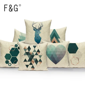 Geométricas fronha, verde, azul, almofadas exterior de Alta Qualidade roupa de almofadas almofadas decorativas Personalizadas capa de almofada
