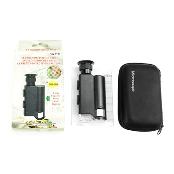 Handheld Microscópio 200X-240X Microscópio Portátil com Luz LED Lâmpada UV Lupa