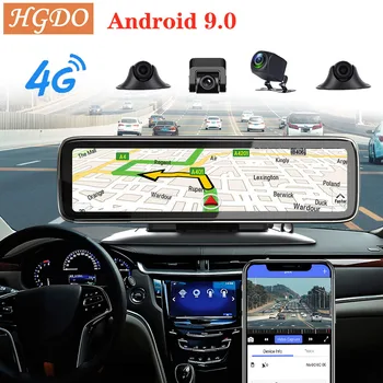 HGDO Painel do Carro DVR da Câmera do Android 4G 9 ADAS Espelho de Vista Traseira do Gravador de Vídeo de FHD 1080P WiFi GPS Traço Cam Registrator Console