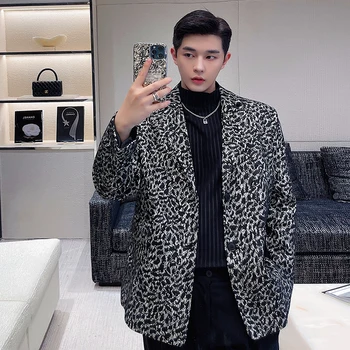 Homens de Celebridades coreano Estilo Casual Slim Fit Blazer Jaqueta de Terno Vintage Tendência da Moda de Alto Luxo Sentido paletó Blazer Homens