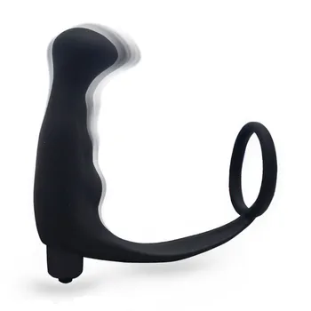Homens sexy brinquedos de Silicone Masculino Massageador de Próstata Pau Anel Anal, Vibrador Plug anal para o Homem Adulto Erótico Sexo Anal Brinquedos Anel peniano