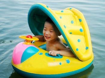 Inflável para Crianças Engrossado PVC-Sol Destacável Copa do Assento de Segurança Anel de Natação Lugar de Água Bebê Brinquedo Água Assento do Anel