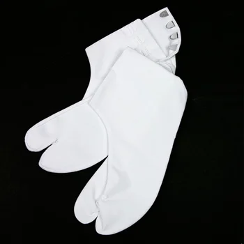Japonês Meias Simples, Branco, Preto Pé Saco Fundo antiderrapante Elástico com Dois dedos, Meias Quimono Cosplay Acessórios