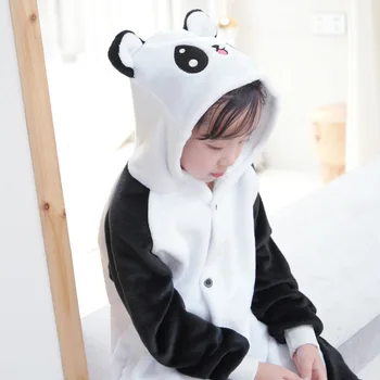 Kigurumi Panda Conjunto De Pijama De Inverno As Crianças Ponto Macacão De Cosplay Crianças Pijamas De Meninos Meninas Rapazes Raparigas Pijamas De Flanela Animal Sleepwear