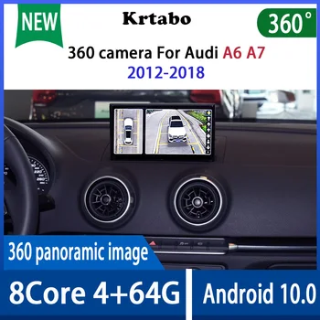 Krtabo Android auto-Rádio Multimédia Player de Vídeo 360 câmera Para Audi A6 A7 2012 2013 2014 2015 2016 2017 2018 Navegação