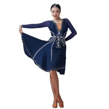 L-1960 Novo De Dança Latina De Vestido De Concorrência Trajes De Realizar Vestido De Strass Adultos Personalizar Filhos Estilo Chinês