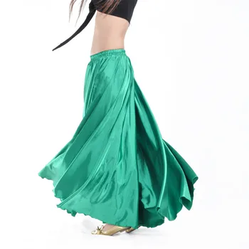Lady Novo Estilo de Dança do Ventre, Brilhando de Cetim Longo espanhol Saia dançar Swing saia Indiana saia de Dança do Sol Saia de 14 cores disponíveis