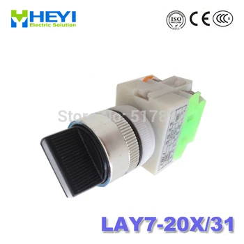 LAY7-20X/31(Y090-20X/31) rotary switch 22mm 50/60Hz chave Seletora 1N/S+1N/O botão de Três posições para ficar até