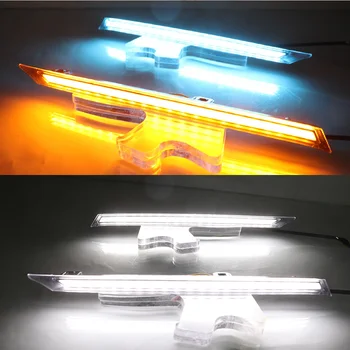 LED Daytime Running Light Para RAV 4 RAV4 2019 2020 ABS do Carro 12V DRL lâmpada da névoa Com o Amarelo por sua vez, Sinal de estilo de retransmissão