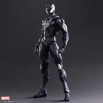Marvel PLAY ARTS Black Spider Man Figura de Ação Escuridão Modelo de homem-Aranha Brinquedos 27cm