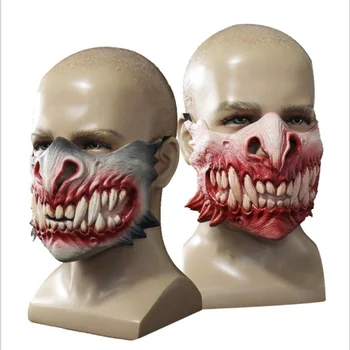 Mascaras Traje De Halloween 2021 Novos Produtos Zumbi Dentes Metade Do Rosto De Máscara De Variação Máscara De Horror Slipknot Disfraz Halloween