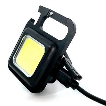 Mini Lanterna LED USB Recarregável do DIODO emissor de Luz 4 Modos de Chaveiro Luz de Trabalho Pequeno Bolso Luz saca-rolhas