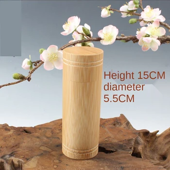 Monocromático modelos selados chá de caçamba/barril portátil tubo de bambu incenso tubo de chá de bambu jar.