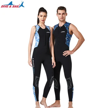 Novo 3MM terno de mergulho homens e mulheres de uma peça sem mangas colete preto trecho calor mergulho surf água-viva maiô