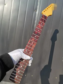 Novo braço da Guitarra 22fret de 25,5 polegadas Maple Escala em Rosewood Amarelo Pintura dot Embutimento partes de Guitarra