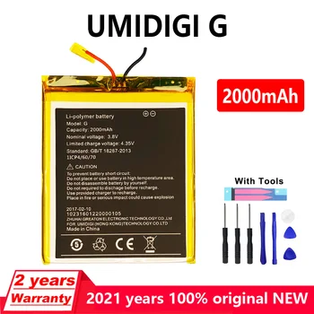 Novo Original 2000mAh Bateria do Telefone para UMI UMIDIGI G Em Stock Genuína de Alta qualidade bateria Com Ferramentas Gratuitas+Número de Rastreamento