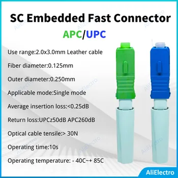 Novos SC APC/UPC SM Única Ferramenta de Modo Frio Conector Conector Óptico Ferramenta de FTTH SC Fibra Óptica Conector Rápido