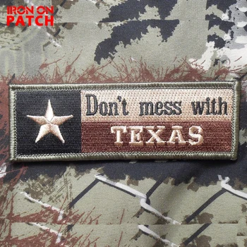Não mexa com o Texas Bandeira Patch Bordado militar, insígnia do exército emblemas EUA estado tático patches de hook&loop para cap jaqueta