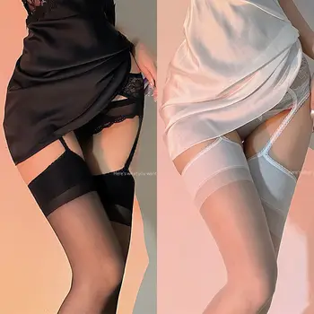 O japonês da cor sólida suspender meias feminino sexy puro desejo meia-calça, uma peça de abrir o arquivo meias pretas menina de meias