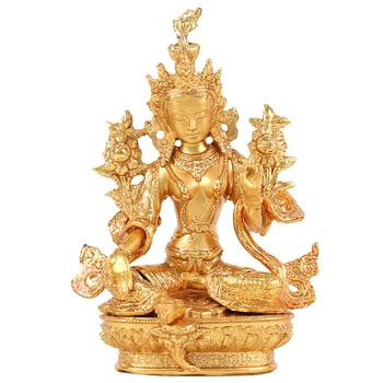O verde a mãe-de-pérola de liga de cobre banhados a ouro com pequeno Buda ornamentos auspicioso mãe-de-pérola estátua de 2 polegadas