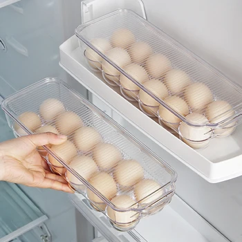 Ovo de Titular para o Refrigerador, com Alça e Tampa, 12 Ovos de Bandeja, Cozinha Coberto de Ovos de Armazenamento de Caixa de PS Transparente Ovo Distribuidor
