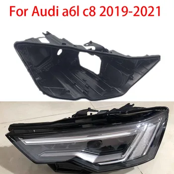 Para a Audi A6L C8 2019-2021 Farol Shell Farol de Habitação C8 Caixa de Luz LED Lâmpada de Plástico Farol Shell de Base